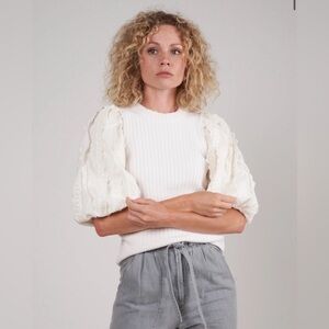 Sea New York Everleigh Eyelet Sleeve Sweater - size S